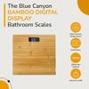 Blue Canyon Bamboo Digital Display Bathroom Scales| Measure Body, Luggage Weight| Maintain Fitness| kg/lb Unit Conversion| 180kg Max Capacity| High-Precision Sensors| Accurate Bathroom Scale (Bamboo) view 2