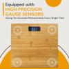 Blue Canyon Bamboo Digital Display Bathroom Scales| Measure Body, Luggage Weight| Maintain Fitness| kg/lb Unit Conversion| 180kg Max Capacity| High-Precision Sensors| Accurate Bathroom Scale (Bamboo) view 3