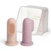 Moonkie Baby Toothbrush Finger Toothbrush Oral Cleaner Kit for 3 Months +, 2 Pcs (Blush/Pale Mauve) view 1