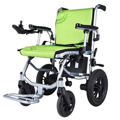 JIONET Folding Carry Electric Wheelchairs,with Mobile Footrest and Joystick Mobility Scooter Eabs Intelligent Brake System Dual Control Electric Power Wheelchair (Color : Green)