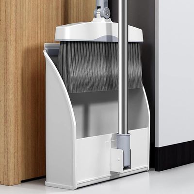 ACGrade Broom and dustpan, Broom and dustpan set, Upright stand broom, Broom and dustpan set for home, for indoor lobby office kitchen cleaning, White, 25*28*96cm