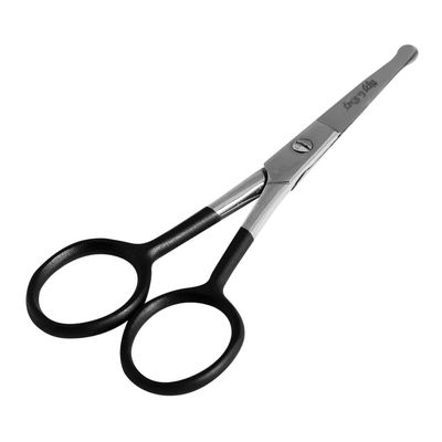 Nose Hair Scissors, Rounded Tip for Trimming Small Details Facial Hair, Ear Hair, Eyebrow (Black)