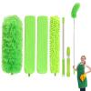 6PCs Feather Duster For Cleaning,Extendable Feather Dusterwith 30-100 inch Telescopic Extension Pole,Detachable Bendable & Washable Duster for Blinds,Ceiling Fan,Cobweb view 1