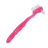 False Toothbrush Professional Plaque Removal Soft Hair Portable Denture Brush for Home Travel for The Elderly Pink view 4