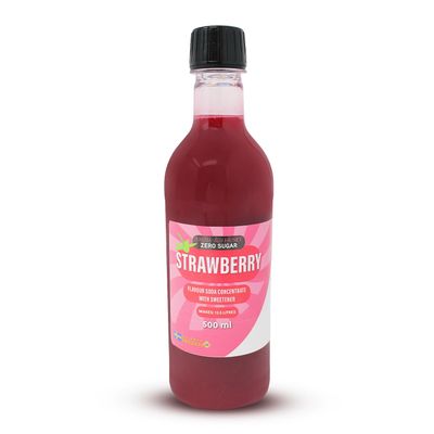 Aromhuset Zero Strawberry Soda Syrup Concentrate 500 ml from Aromhuset - Make 12.5 Litres of Sugar-Free Soft Drink by Adding Flavouring to Carbonated Sparkling Fizzy Water (Zero Strawberry)