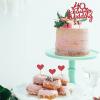 1 Pc 40th Anniversary Cake Toppers, Ruby Wedding Cake Toppers with 14Pcs Heart Cake Decorations Toppers Red 40th Wedding Anniversary Cake Decorations Glitter Cake Topper for Celebration Party Supplies view 4