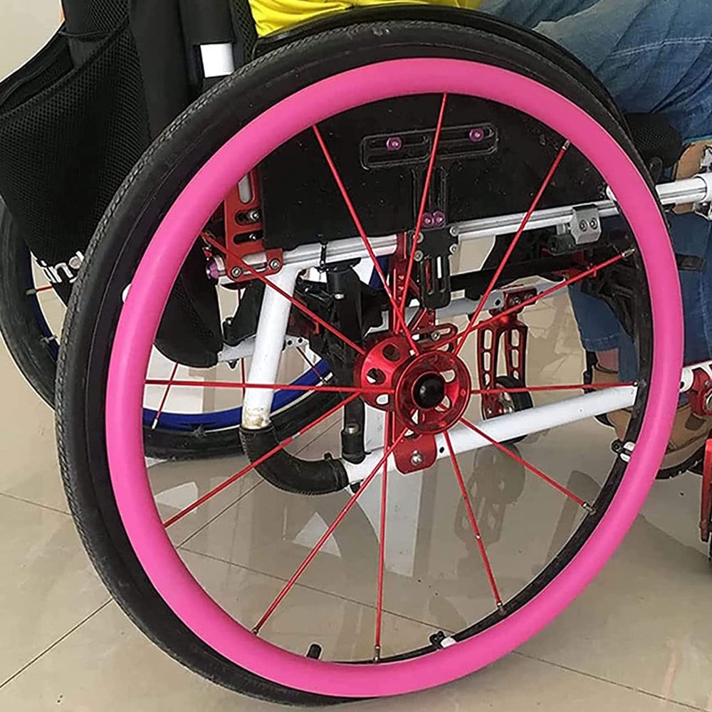 22/24inch Hand Push Cover Wheelchair Push Rim Covers Wheelchair Rear Wheel Push Ring Silicone Protective Cover Wheelchair Accessories Non-Slip Wear-Resistant Improve Grip and Traction,008,22inches
