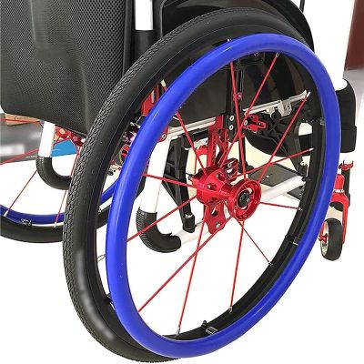 22/24inch Hand Push Cover Wheelchair Push Rim Covers Wheelchair Rear Wheel Push Ring Silicone Protective Cover Wheelchair Accessories Non-Slip Wear-Resistant Improve Grip and Traction,001,24inches