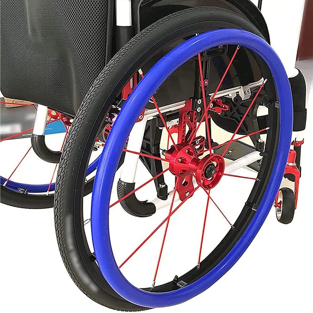 22/24inch Hand Push Cover Wheelchair Push Rim Covers Wheelchair Rear Wheel Push Ring Silicone Protective Cover Wheelchair Accessories Non-Slip Wear-Resistant Improve Grip and Traction,001,24inches