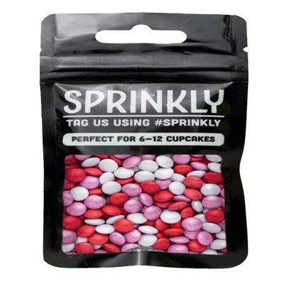 SPRINKLY - Mini Chocolate Beans - Pink, White & Red (Valentines) - 30g