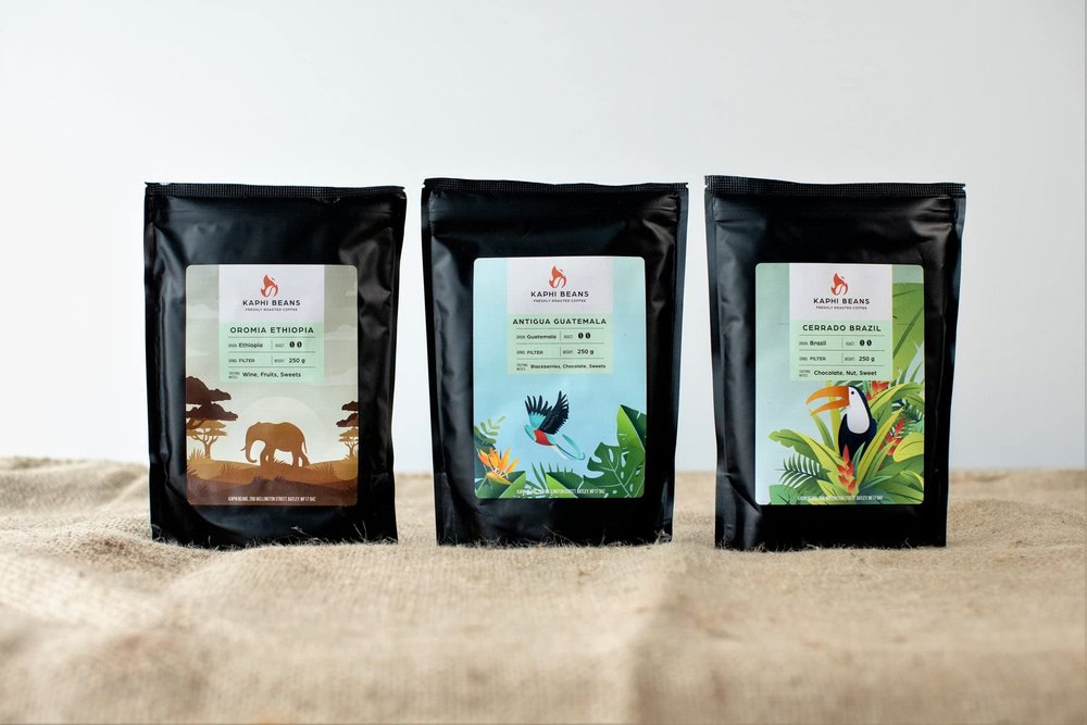Kaphi Beans Medium Roast Single Origin Filter Coffee Bundle- Freshly Roasted- 250g (Filter, 250g)