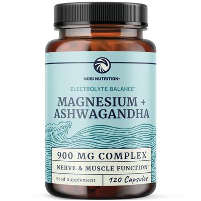 Magnesium Ashwagandha | Stress Relief & Rest for Adults | Relax, Reset, Support Calm Mood & Muscle Health with Magnesium Citrate & Oxide 400 mg + Ashwagandha 500 mg | Calming Supplements | 120 Ct
