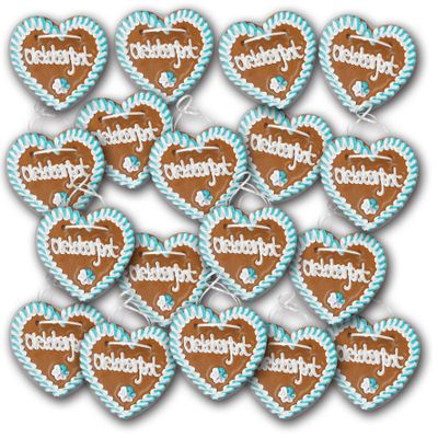 Oktoberfest Gingerbread Heart 10 cm Large / 40 g Original Fresh Oktoberfest Gingerbread Heart from Munich Pastry Set of 50