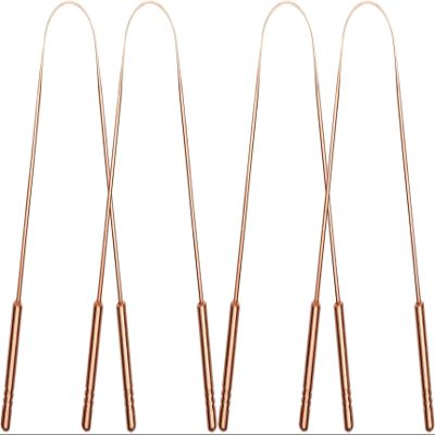 4 Pack Copper Tongue Cleaner Scraper Fights Bad Breath Treatment for Adults Kids Oral Care Hygiene, Thick Safe Blunt Edges Flexible handle and Comfortable Grip