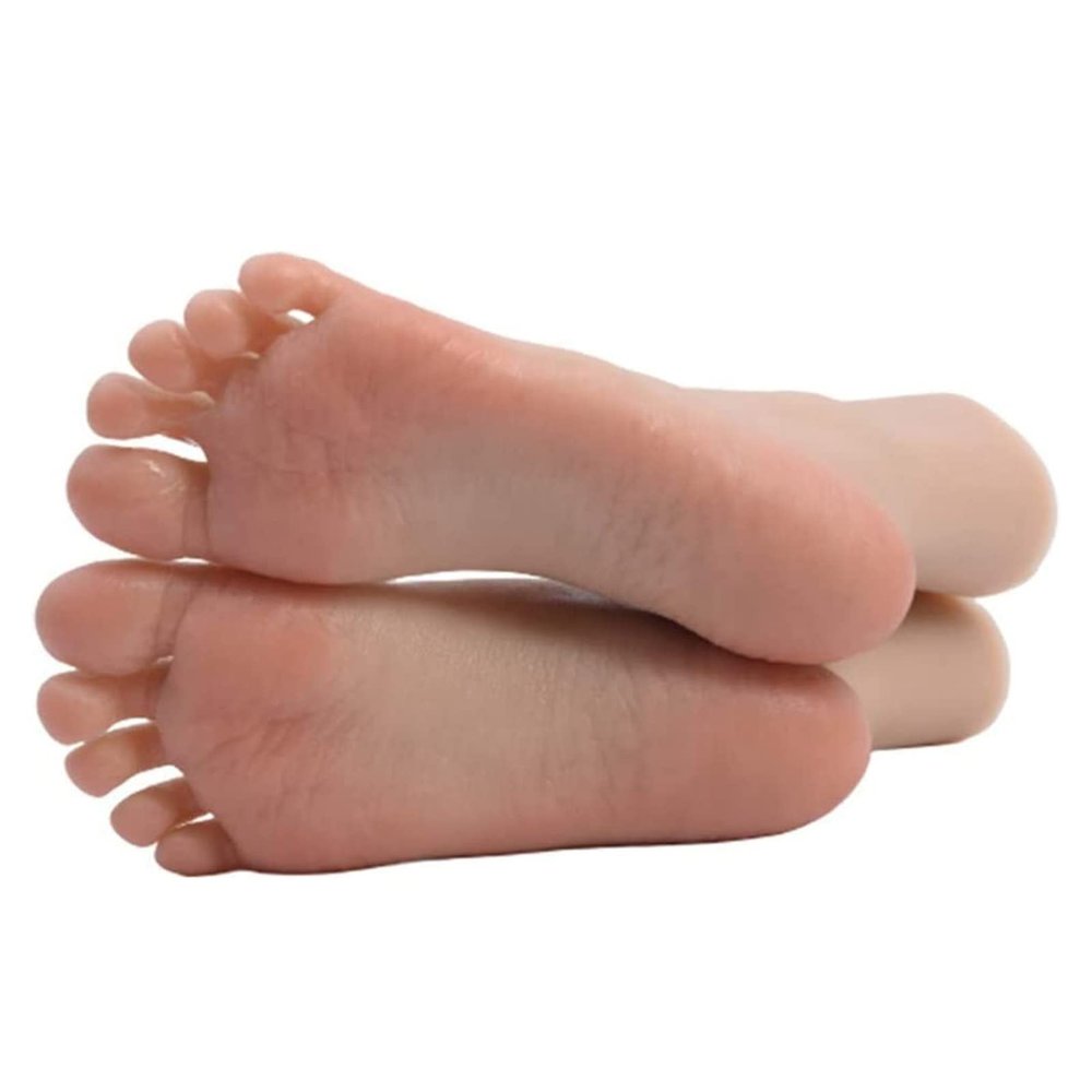 1 Pair Foot Model Silicone Mannequin Foot Model Foot Fetish Silicone Foot Fetish Toy Woman Feet Mould Display Jewellery Sandal Shoe Sock Display Art Sketch
