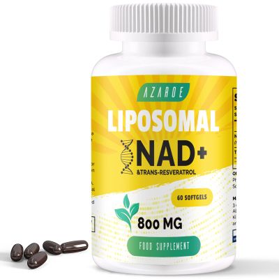Liposomal NAD+ & Trans-Resveratrol 800mg Softgels, High Absorption, Actual NAD+ Supplement for Cellular Repair, 60 Softgels (60 Count (Pack of 1))