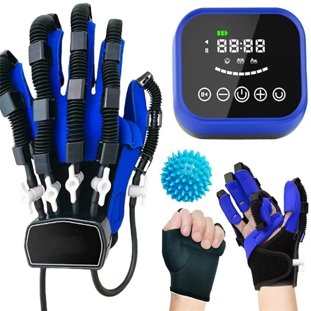 HNCXHX Rehabilitation Robot Glove, Hand Exerciser Hand Rehabilitation Device for Stroke Hemiplegia Hand Function Recovery Finger Trainer,M-LeftHand