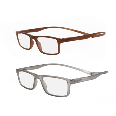SIKAITE Blue Light Blocking Glasses Magnetic Reading Glasses Computer Wrapped Reader (brown and grey, 1.5, diopters)