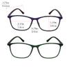 SIKAITE 2 Pack Unisex Blue Light Blocking Lightweight Reading Glasses Rectangle Computer Readers with Spring Hinges for Men and Women (green and purple, 2.0, diopters) view 2