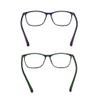 SIKAITE 2 Pack Unisex Blue Light Blocking Lightweight Reading Glasses Rectangle Computer Readers with Spring Hinges for Men and Women (green and purple, 2.0, diopters) view 3