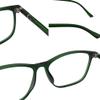 SIKAITE 2 Pack Unisex Blue Light Blocking Lightweight Reading Glasses Rectangle Computer Readers with Spring Hinges for Men and Women (green and purple, 2.0, diopters) view 4