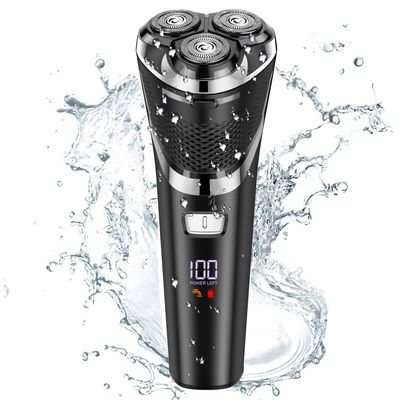 AONOR Electric Shavers for Men, Rechargeable Cordless Razor, Waterproof Wet & Dry 3D Floating Head with LED Display, Black
