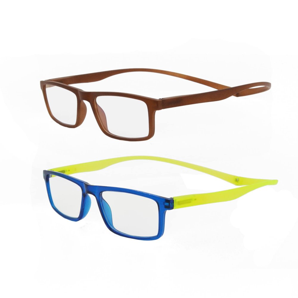 SIKAITE Blue Light Blocking Glasses Magnetic Reading Glasses Computer Wrapped Reader (brown and blue, 3.0, diopters)