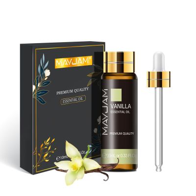 MAYJAM Vanilla Essential Oil 10ML - Pure, Undiluted - Premium Quality Essential Oils with Glass Dropper - for Diffuser and DIY Candle Making