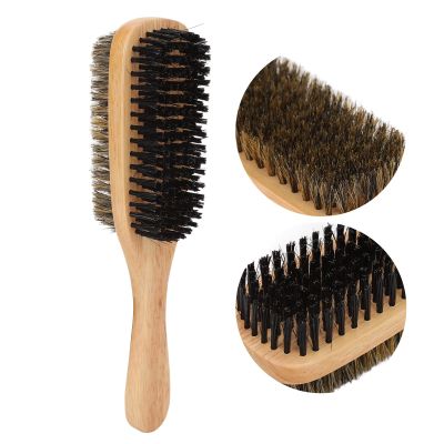 Beard Brush for Men, Double Sided Short Beard Brush, Large Facial Hair Cleaning Brush, for Thick Coarse Hair, Use for Smoothing, Wave Styles, Soft on Scalp
