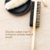 Beard Brush for Men, Double Sided Short Beard Brush, Large Facial Hair Cleaning Brush, for Thick Coarse Hair, Use for Smoothing, Wave Styles, Soft on Scalp view 3