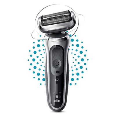Braun Series 7 71-S1000s Electric Shaver for Men, Silver, 360 Flex, Wet & Dry, Rechargeable, Wireless Shaver