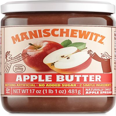 Manischewitz Apple Butter, 481g | Smooth & Sweet Spread, Great for Sauces & Glazes, No Sugar Added