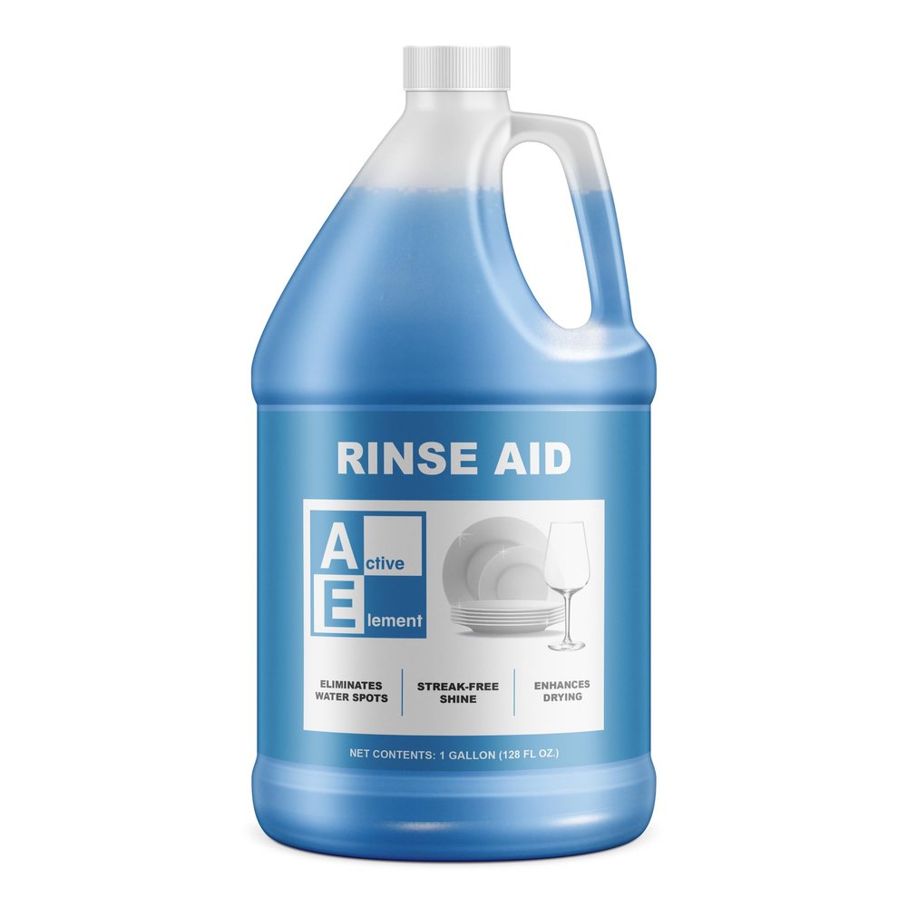 Active Element's Rinse Aid (1-Gallon) | Commercial Grade | Enhances Drying | Spot-Free Even Shine