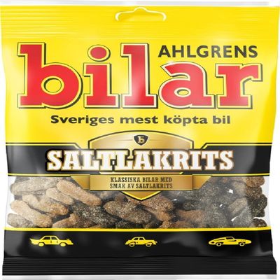 Ahlgrens Bilar Saltlakrits  Salty Liquorice 100g x 36