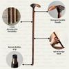 Victorian Wooden Walking Stick Cane Rabbit Copper Finish Ideal Vintage Gift Men/Women Father/Mother view 4