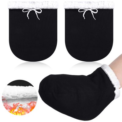 2 Pcs Cast Toe Cover Sock Thick and Warm Foot Cast Sock Adjustable Cast Toe Cover Foot Warmer Black Warm Plaster Stocking Protective for Women and Men Leg Foot Ankle When Walking (13.39 x 10.24 Inch)