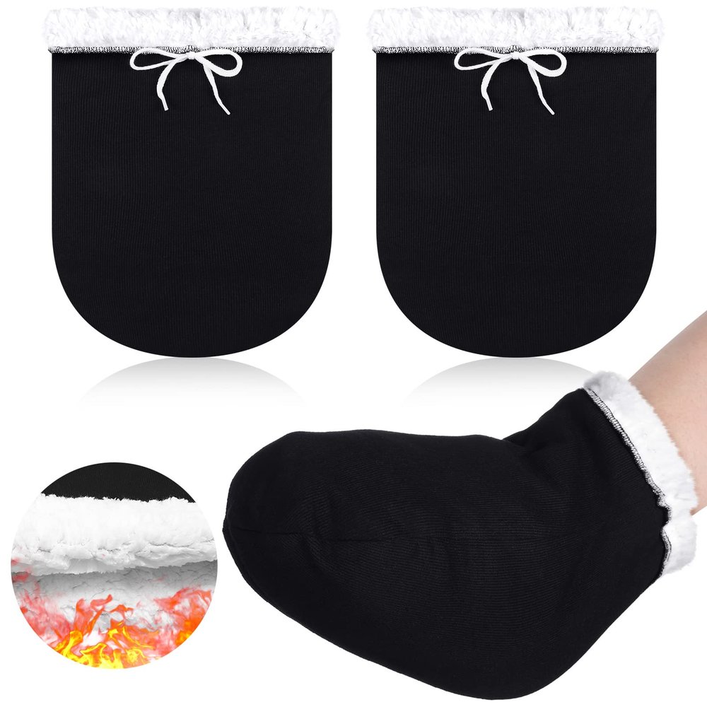 2 Pcs Cast Toe Cover Sock Thick and Warm Foot Cast Sock Adjustable Cast Toe Cover Foot Warmer Black Warm Plaster Stocking Protective for Women and Men Leg Foot Ankle When Walking (13.39 x 10.24 Inch)
