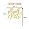 Officially Ours Cake Topper, Adoption Day Decorations, Double-sided Gold Glitter view 2