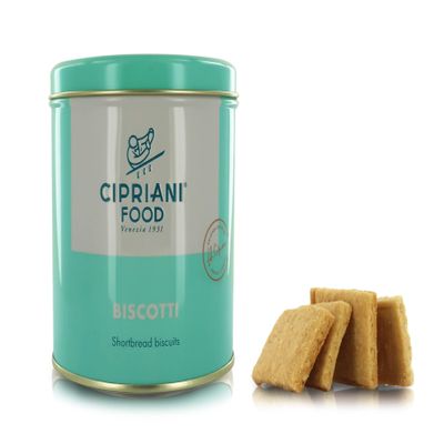 Cipriani Italian Shortbread Biscuits in Tin, Handmade, 200 Grams / 7.05 Oz