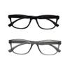 2 Pack Mens Womens Lightweight Flexible Reading Glasses Readers Eyeglass with Spring Hinges (black and grey, 1.0, diopters) view 3