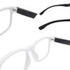 2 Pack Mens Womens Lightweight Flexible Reading Glasses Readers Eyeglass with Spring Hinges (blue and white, 2.5, diopters) view 4