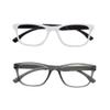 2 Pack Mens Womens Lightweight Flexible Reading Glasses Readers Eyeglass with Spring Hinges (grey and white, 2.5, diopters) view 3