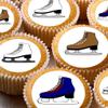 24 edible Ice Skates skating boots childrens party decorations Iced/Icing Cupcake Topper Edible Fairy Cake Bun Toppers Round view 1