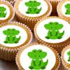 24 edible PRE CUT Jungle Crocodile Aligator style kids childrens party decorations Wafer Paper Cupcake Fairy Cake Toppers view 2