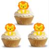 24 edible PRE CUT Jungle Lion style kids childrens party decorations Wafer Paper Cupcake Fairy Cake Toppers view 1