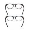 2 Pack Lightweight Reading Glasses Readers with Spring Hinge Premium Wood Grain Temples for Men Women (brown and grey, 2.0, multiplier_x) view 3