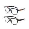 2 Pack Lightweight Reading Glasses Readers with Spring Hinge Premium Wood Grain Temples for Men Women (grey and dark green, 3.5, multiplier_x) view 1