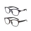 2 Pack Lightweight Reading Glasses Readers with Spring Hinge Premium Wood Grain Temples for Men Women (brown and purple, 2.0, multiplier_x) view 1