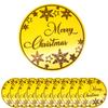 10 Pieces Merry Christmas Acrylic Cupcake Toppers Snowflake Shapes Round Mirror Engraved Cake Topper Cupcake Decorations for Birthday Party (Gold) view 1
