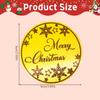 10 Pieces Merry Christmas Acrylic Cupcake Toppers Snowflake Shapes Round Mirror Engraved Cake Topper Cupcake Decorations for Birthday Party (Gold) view 3
